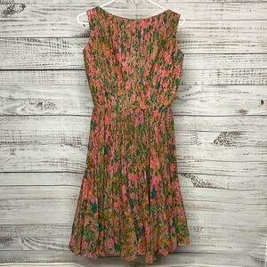 Mollie Parnis New York Small Floral Pink Green Fit & Flare